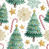 Modern red and green watercolor Christmas trees Fleece Deken