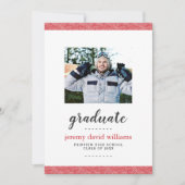 Modern Red and Grey Photo Graduation Party Kaart (Voorkant)
