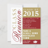 Modern red and tan School Class Reunion Invitation (Voorkant)