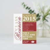 Modern red and tan School Class Reunion Postcard Briefkaart (Staand voorkant)
