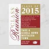 Modern red and tan School Class Reunion Postcard Briefkaart (Voorkant)