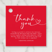Modern Red and White 30th Birthday Thank You Bedankjes Labels (Voorkant)