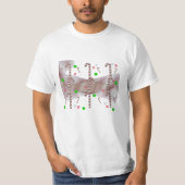 Modern Red and White Candy Cane T-Shirt (Voorkant)