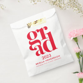 Modern Red and White Graduation Party Favor Bag Bedankzakje