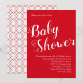 Modern Red Baby shower Co-Ed Gender Neutral Kaart (Voorkant / Achterkant)