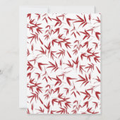 Modern Red Bamboo Double Happiness Chinese bruilof Kaart (Achterkant)