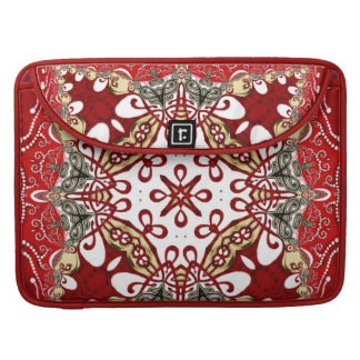 Modern Red Batik Art Rickshaw Flap Sleeve MacBook Pro Sleeve