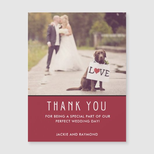 Modern Red Bedankt voor je huwelijk. (Voorkant)