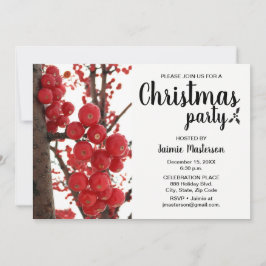 Modern Red Berry-kerstfeest Kaart