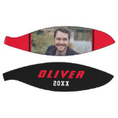 Modern Red Black Aangepaste naam Tekstfoto Basketbal (Panelen)