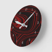 Modern Red Black Abstract Geode Patroon Ronde Klok (Hoek)