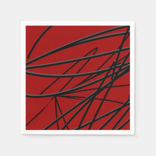 Modern Red Black Abstract Servet