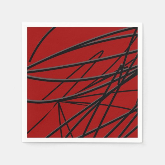 Modern Red Black Abstract Servet (Voorkant)