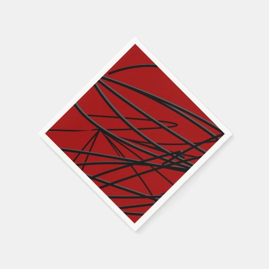 Modern Red Black Abstract Servet (Hoek)