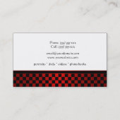 Modern Red Black Checkers Pattern Visitekaartje (Achterkant)