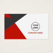Modern Red Black Geometric Corporate Business Card Visitekaartje (Achterkant)
