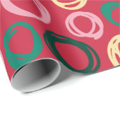 Modern Red Black Gold Circles kerstpatroon Cadeaupapier (Rol Hoek)