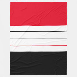 Modern Red Black Grey Stripes Fleece Deken
