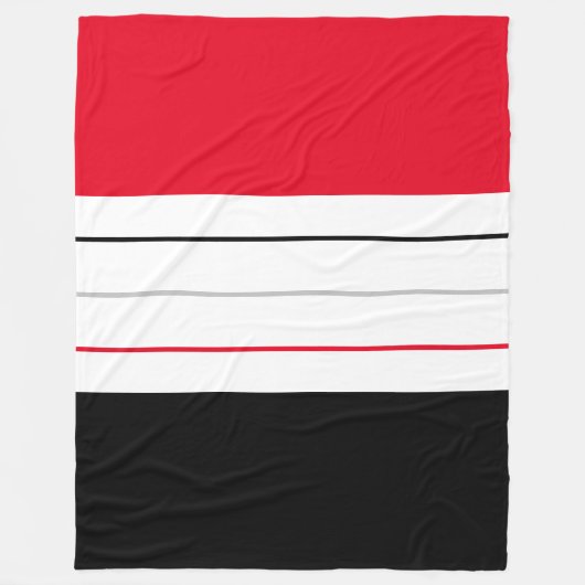 Modern Red Black Grey Stripes Fleece Deken (Voorkant)