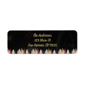 Modern Red Black kerstfeestdag Etiket (Voorkant)