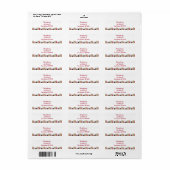 Modern Red Black kerstfeestdag label (Full Sheet)