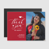 Modern Red Black Minimalist Afstuderen Hartelijk d (Voorkant / Achterkant)