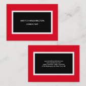 Modern Red Black Minimalist Professional Visitekaartje (Voorkant / Achterkant)