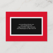 Modern Red Black Minimalist Professional Visitekaartje (Achterkant)