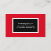 Modern Red Black Minimalist Professional Visitekaartje (Achterkant)