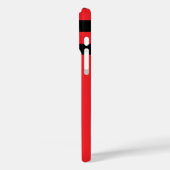 Modern Red, Black Minimalist Stripe met naam Case-Mate iPhone Case (Achterkant / Links)