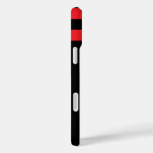 Modern Red, Black Minimalist Stripe met naam Case-Mate iPhone Case (Achterkant / Rechts)