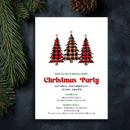 Modern Red Black Plaid Festive Editable Invite Kaart