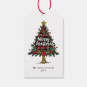 Modern Red Black Tartan Gift Tag Cadeaulabel (Achterkant)