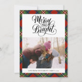 Modern Red Black Tartan Pset Fun Script Simple Feestdagenkaart (Voorkant)