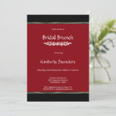 Modern Red Black White Bridal Brunch Vrijgezellenf Kaart (Staand voorkant)