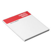 Modern Red Black White Trendy Minimalist Plain  Notitieblok (Schuin)