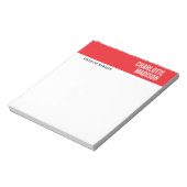 Modern Red Black White Trendy Minimalist Plain  Notitieblok (Linkerzijde)