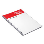 Modern Red Black White Trendy Minimalist Plain  Notitieboek (Rechterzijde)
