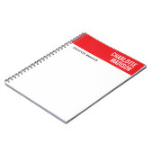 Modern Red Black White Trendy Minimalist Plain  Notitieboek (Linkerzijde)