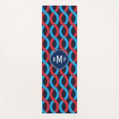 Modern Red Blue Entwond Waves Patroon Yogamat (Voorkant)
