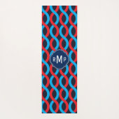 Modern Red Blue Entwond Waves Patroon Yogamat (Achterkant)
