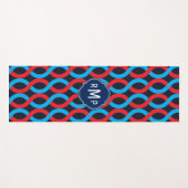 Modern Red Blue Entwond Waves Patroon Yogamat (Voorkant (horizontaal))