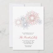 Modern Red & Blue Fireworks, 4e juli, Partij BBQ Kaart (Voorkant)