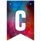 Modern Red & Blue Ombre Bokeh Lights & Typografie Vlaggetjes (Tweede vlag)