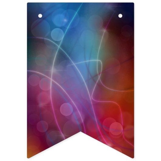 Modern Red & Blue Ombre Bokeh Lights & Typografie Vlaggetjes (Eerste vlag)