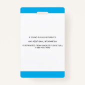 Modern Red Blue Simple Service Dog Photo ID Badge (Achterkant)