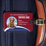 Modern Red Blue Simple Service Dog Photo ID Badge Bagagelabel<br><div class="desc">Service Dog - identificeer uw hond eenvoudig als een werkende servicehond, terwijl u uw hond op afleiding blijft concentreren en op afleiding blijft snijden terwijl u met een van deze k9-ID-badges werkt. Hoewel niet vereist, geeft een identiteitskaart van identiteitskaart van Dog van de Dienst u en uw de diensthond vrede...</div>