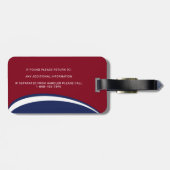 Modern Red Blue Simple Service Dog Photo ID Badge Bagagelabel (Achterkant horizontaal)