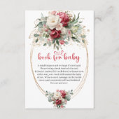 Modern Red Blush Greenery Book Request Card Informatiekaartje (Voorkant)