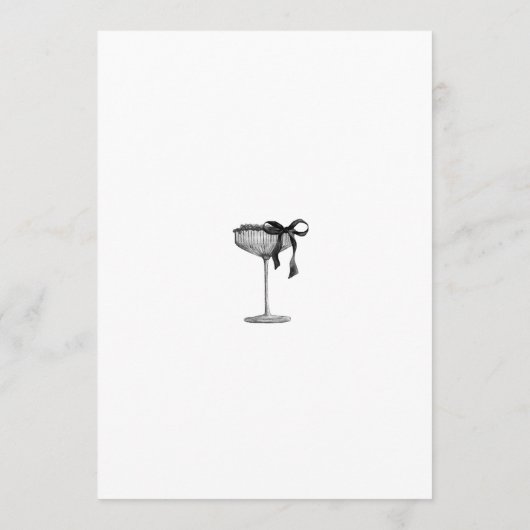 Modern Red Bow Champagne Birthday Invitation Kaart (Achterkant)